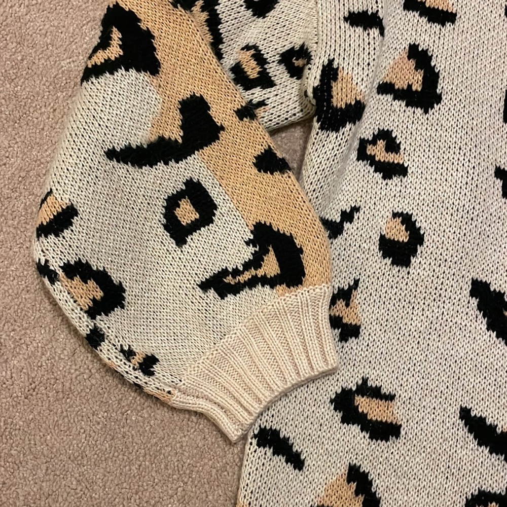 VNeck Leopard Sweater - Picture 3 of 5